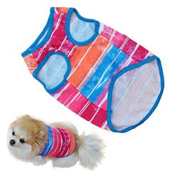 Small Dog Shirt, Voberry Fashion Pet Puppy Clothes Funny Cotton Costumes Pet Dog Cat Cute Stripe T Shirt (S)