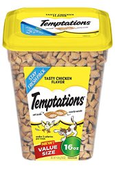 TEMPTATIONS Classic Treats for Cats Tasty Chicken Flavor 16 Ounces (Pack of 4)