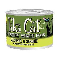 Tiki Cat Gourmet Whole Food 8-Pack Makaha Luau Mackerel and Sardine in Calamari Consomme Pet Food