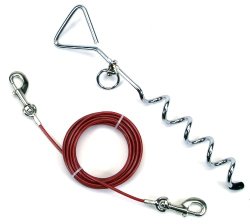 Titan® Spiral Stake and Heavy Tie Out Combo with  Nickel Snap