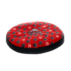 Tuffy Ultimates Flyer Dog Toy Paw Prints, Red
