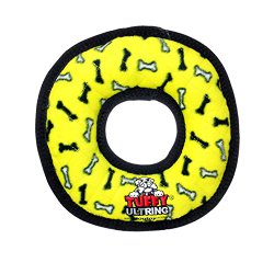 Tuffy Ultimates Ring Dog Toy, Yellow Bones