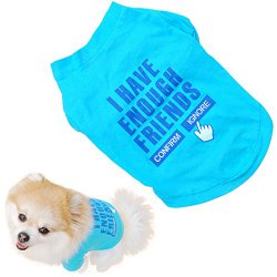 Voberry® New Fashion Pet Puppy Funny Cute Clothes Summer Cotton Quote Shirt Small Dog Cat Pet T Shirt (M)