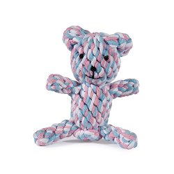 Zanies Rope Bear Dog Toys, Pink