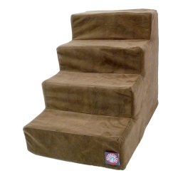 4 Step Chocolate Brown Suede Pet Stairs By Majestic Pet Products In Neutral Tone