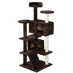 52″ Cat Kitty Tree Condo Furniture Play Pet House Brown