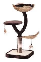 Cool Kitty Cat Furniture with Two Perches, Brown/Beige