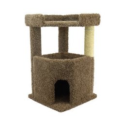 Corner Cat Condo for Large Cats, Brown