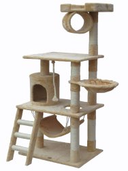 Go Pet Club 62″ Cat Tree Condo Furniture Beige Color