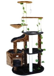 Go Pet Club Cat Tree Furniture, 74-Inch, Black/Brown