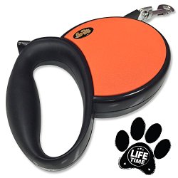 GoPets Retractable Leash, 45-Pound/13-Feet, Orange, 1-Pack