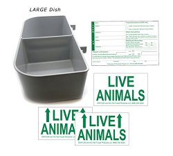 Kennel Travel Kit for Pets – Hook-On Dish & Live Animal Labels (Large)