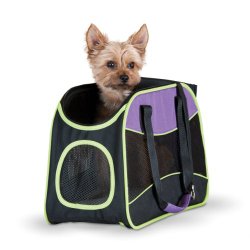 K&H Manufacturing Easy Go Carrier Purple/Black/Lime Green 8-Inch by 16.5-Inch