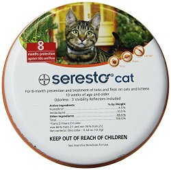 Non-Greasy, Odorless Seresto Flea and Tick Colla for 10 Weeks of Age & Older Cats