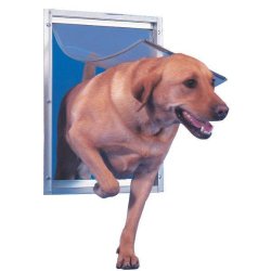 Perfect Pet Extra Large Aluminum Pet Door with 10 1/2-Inch by 15-Inch Opening, White