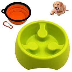 PETBABA Pet Skidproof Anti – Choking Interactive Slow Fun Feeder Bowl Stopping Bloat from Eating too Fast Set