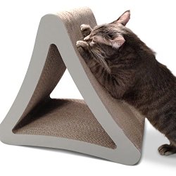 PetFusion 3-Sided Vertical Cat Scratcher and Post (Large, Warm Gray)