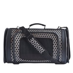 Petote Kelle Pet Travel Bag, Reverse Noir Dots, Large