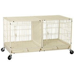 ProSelect Steel Modular Pet Cage with Plastic Tray, Ivory