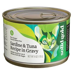 Solid Gold Five Oceans Holistic Wet Cat Food, Sardine & Tuna Recipe, Grain & Gluten Free, All Life Stages, All Sizes, 6oz Can, 9 Count by Solid Gold Pet LLC