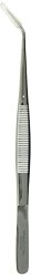 TAMSCO 6-Inch Angled Tweezers Stainless Steel Angled Tip Serrated Tip