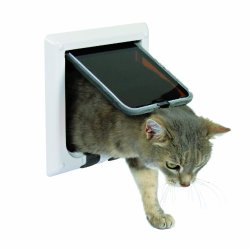 Trixie Pet Products 4-Way Locking Cat Door, White