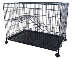 YML 2-Level Small Animal Chichilla Cat Ferret Cage, Black