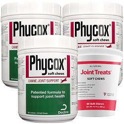 3PACK PhyCox ONE Soft Chews (360 Soft Chews) + FREE JOINT TREATS 60 Soft Chews