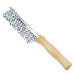 Dimart A Single Row of Wooden Handle Steel Pet Grooming Comb For Dog and Cat