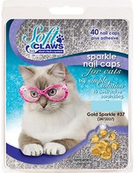 Feline Soft Claw Nail Caps, Medium, Gold Sparkle