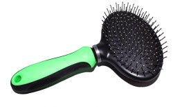 Fuzzy Family – Pet Grooming Brush, for Dogs and Cats With Long or Short Hair – Dual 2 in 1 Pin and Bristle Quick and Easy to Use With Swivel Head for Extra Comfort – Green