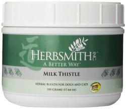 Herbsmith Milk Thistle Herbal Supplement for Dogs and Cats, 500gm Powder