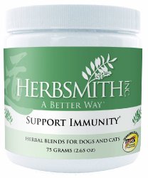 Herbsmith Support Immunity Herbal Supplement for Dogs and Cats, 75gm Powder