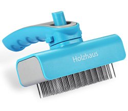 Holzhaus Pet Deshedding Grooming Tool for Small, Medium & Large Dogs & Cats with Short to Long Hair