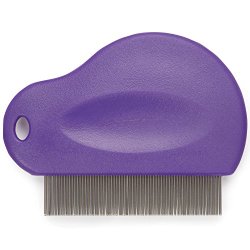 Master Grooming Tools Contoured Grip Flea Combs  –  Ergonomic Combs for Removing Fleas, Purple