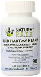 Natura Petz Kick Start My Heart Probiotic Cardiovascular and Circulation Support for Pets, 90 Capsules, 400mg Per Capsule