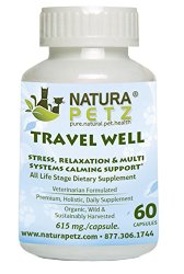 Natura Petz Organics Travel Well Calming and Stress Supplements for Dogs and Cats