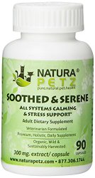 Natura Petz Soothed and Serene All Systems Calming, Stress, Epilepsy and Seizure Support for Adult Pets, 90 Capsules, 300mg Extract Per Capsule