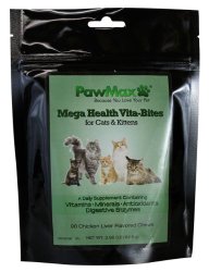 PawMax Mega Health Vita-Bites for Cats & Kittens Vet Approved-Vitamins-Minerals-Antioxidants-Digestive Enzymes *MADE IN USA!