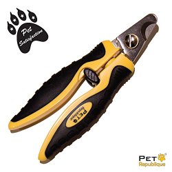 Pet Republique ® Professional Dog Nail Clippers – Best Cat, Puppy, Rabbit, Bird Claws, Dog Nail Trimmer – Sharp & Durable Angled Blades with Protective Guard & Safety Lock