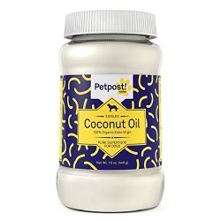 Petpost | Coconut Oil for Dogs – Hot Spot & Dry Skin Treatment – 100% Certified Organic Extra Virgin Superfood & Moisturizer for Dog Itchy Skin and Coat, & Dog Itch Relief- 16 Oz.