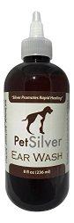 PetSilver Ear Wash (8oz) with Chelated Silver. PetSilver Kills 99.9% of Bacteria, Painless, Odorless, Antimicrobial Formula. Silver Promotes Rapid Healing.