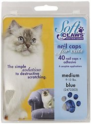 Soft Claws for Cats – CLS (Cleat Lock System), Size Medium, Color Blue