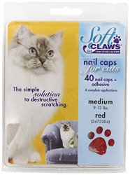 Soft Claws for Cats – CLS (Cleat Lock System), Size Medium, Color Red