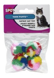 Ethical Kitty Yarn Puffs Cat Toys, 4 Small Balls