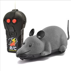 FocuSun Electric Remote Control Mouse Remote Control Animal Toys Pet Cat Toys Mouse Black Brown Grey (Grey)