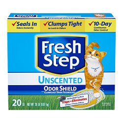 Fresh Step Cat Litter Odor Shield Scoopable, Unscented, 20 Pound Carton