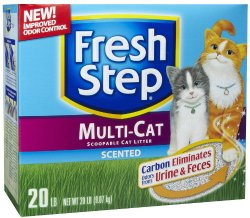 Fresh Step Multi-Cat, Scented Scoopable, Cat Litter, 20 Pound Carton