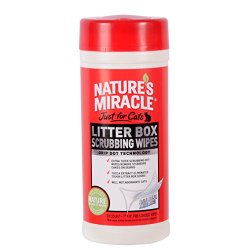 Nature’s Miracle Just for Cats Litter Box Scrubbing Wipes, 30 Count (NM-5574)