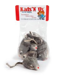 Real Rabbit Fur Mouse Cat Toy – 5 Pak